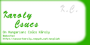 karoly csucs business card