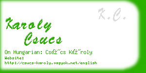 karoly csucs business card